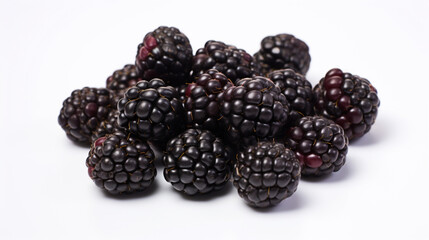 blackberries isolated on white background. close-up. studio shot