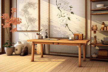 Japanese style room decoration architecture, comfortable study room