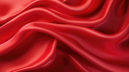 Obraz premium Red silk fabric with texture. Generative AI
