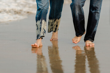 walking on the beach