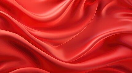 Obraz premium Red silk fabric with texture. Generative AI
