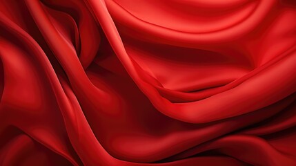 Obraz premium Red silk fabric with texture. Generative AI