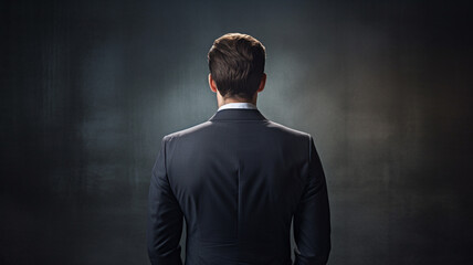 A manager in a black suit is at a dead end in business. - obrazy, fototapety, plakaty