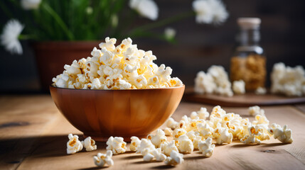 Tasty salted homemade popcorn - obrazy, fototapety, plakaty