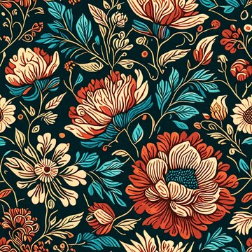 seamless pattern with flowers
