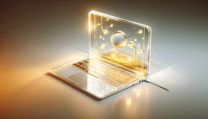 Futuristic laptop on isolated background