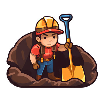 Digging skill icon, isolated on transparent background, PNG, 300 DPI