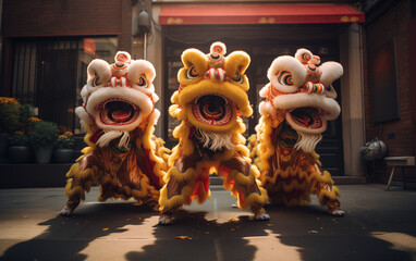 Chinese lion dance