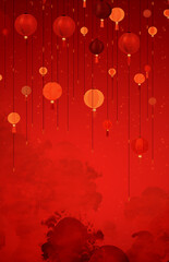 Red lanterns background for chinese new year