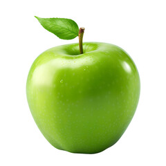 Green apple, isolated on transparent background, PNG, 300 DPI