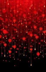chinese new year red lanterns decoration