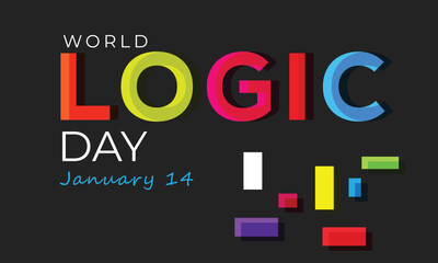 world logic day. background, banner, card, poster, template. Vector illustration.