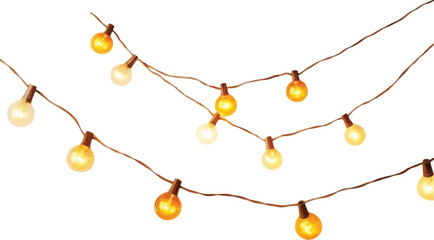 Christmas light strings illustration on white background