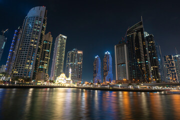 Dubai Marina SkyScrapers at the time of sunset