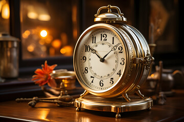 nostalgic ambience, vintage alarm clock