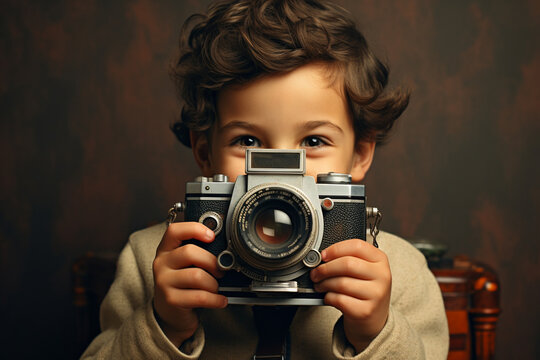 Capturing Joy: Happy Young Photographer Beaming with a Smile, Radiating Enthusiasm for the Craft and the Moment Captured