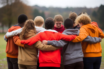 Strength in Diversity: Multicultural Teenagers Expressing Unity and Teamwork, Embracing the Beauty of Differences Together