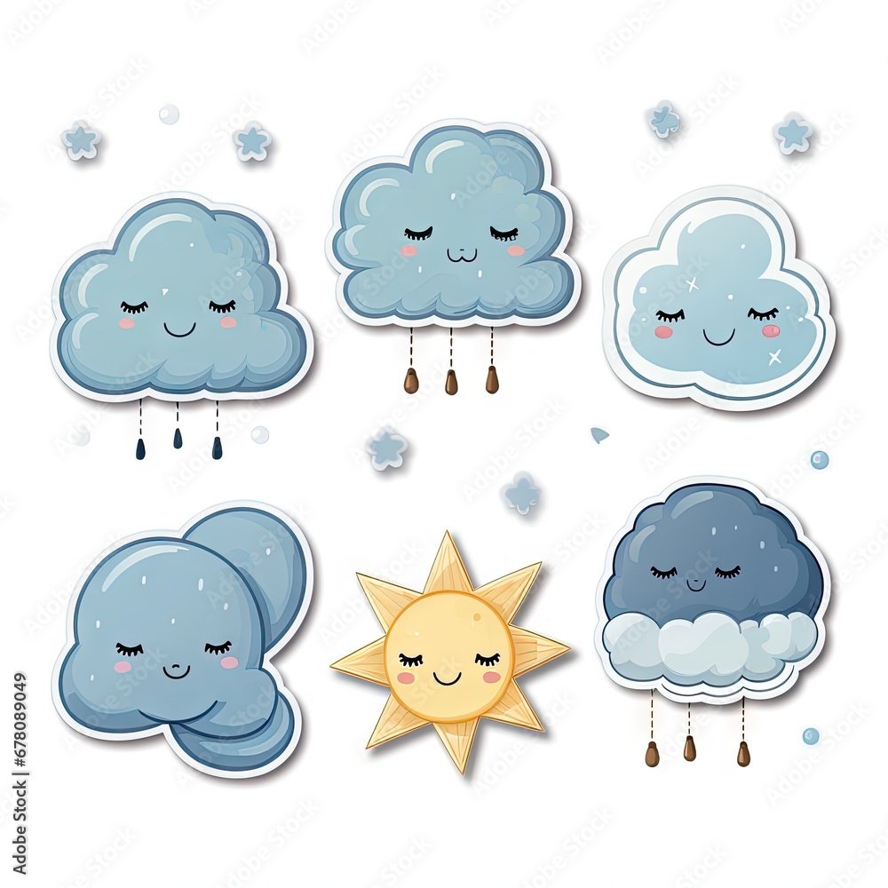 Wall mural weather icons set