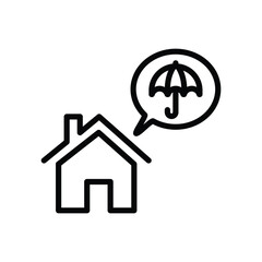 Home Insurance icon isolate white background vector stock illustration.