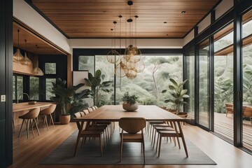  Japandi home interior design of modern dining room