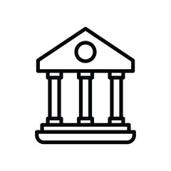 Court House icon isolate white background vector stock illustration.