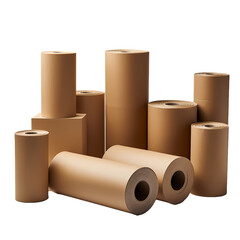 Card paper brown roll on transparent background, white background, isolated, icon material