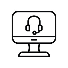 Online Support icon isolate white background vector stock illustration.