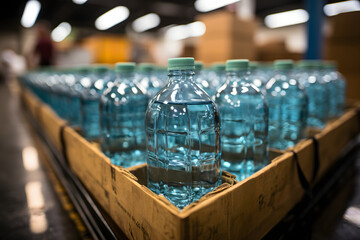  Water bottles packaged for distribution