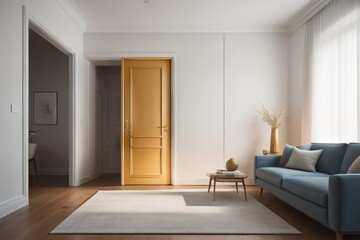 Modern living room interior with door