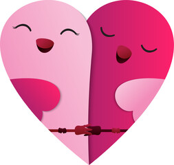 Love Birds Heart Shape Clipart - Bird Making Heart Vector Design