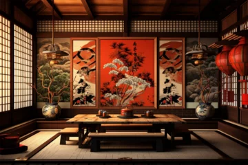 Tuinposter Japanese style room decoration architecture for a family room © Yoshimura
