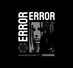 Urban black and white fashion seamlessly fusing streetwear aesthetics with typography. Specifically designed for screen printing on various items like T-shirts, jackets, posters, and hoodies.