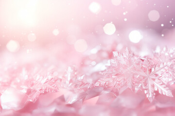 Obraz na płótnie Canvas Pink shines with snow crystals background