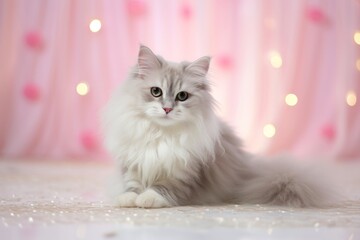 Close-up of cute cat gazing at something with beautiful bokeh background