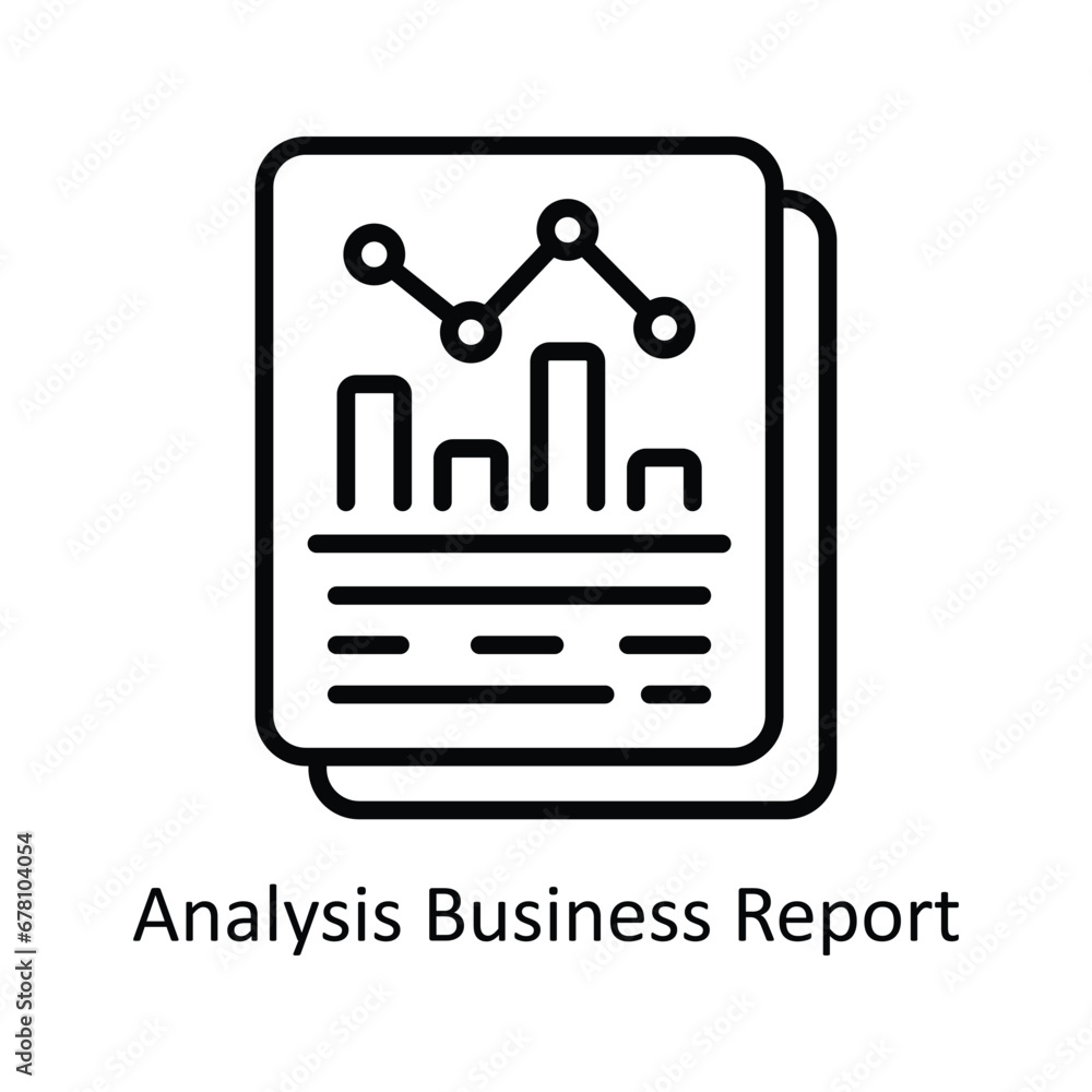 Poster analysis business report vector outline icon design illustration. business and management symbol on 