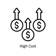 High Cost vector outline Icon Design illustration. Business And Management Symbol on White background EPS 10 File