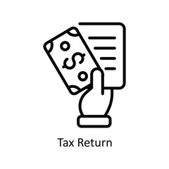 Tax Return vector outline Icon Design illustration. Business And Management Symbol on White background EPS 10 File