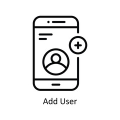 Add User vector outline Icon Design illustration. Business And Management Symbol on White background EPS 10 File