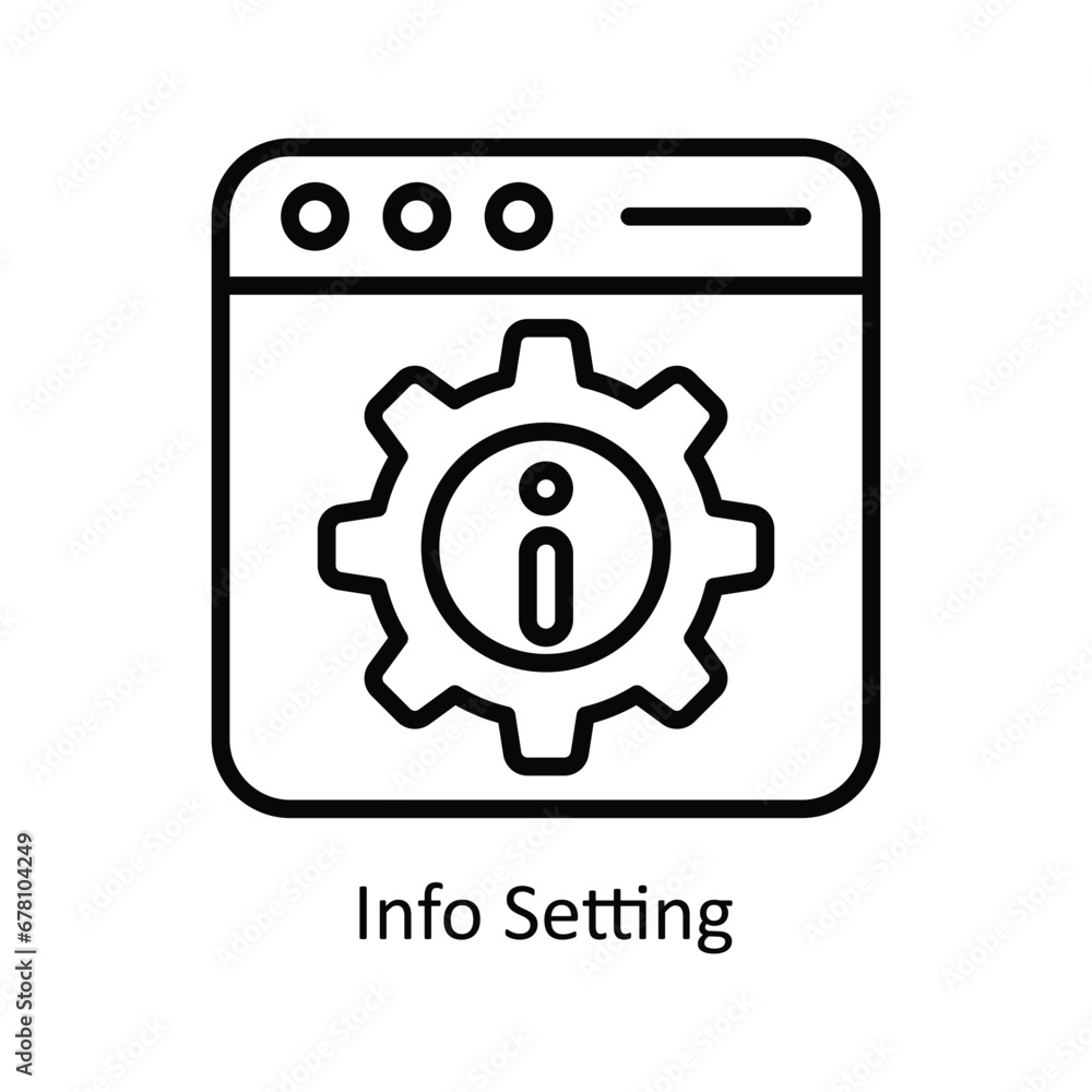 Poster info setting vector outline icon design illustration. business and management symbol on white backgr