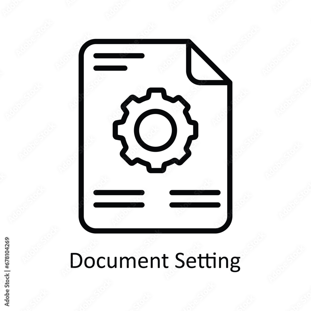 Poster document setting vector outline icon design illustration. business and management symbol on white ba