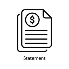 Statement vector outline Icon Design illustration. Business And Management Symbol on White background EPS 10 File