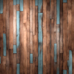 Wood panels with blue color wood background