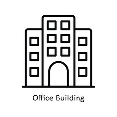 Office Building vector outline Icon Design illustration. Business And Management Symbol on White background EPS 10 File