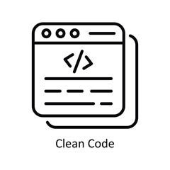 Clean code   vector outline Icon Design illustration. Business And Management Symbol on White background EPS 10 File