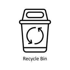 Recycle Bin  vector outline Icon Design illustration. Business And Management Symbol on White background EPS 10 File