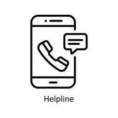 Helpline vector outline Icon Design illustration. Business And Management Symbol on White background EPS 10 File