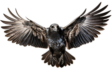 Obraz premium A crow flying on transparent background, PNG file
