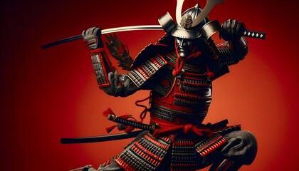 Samurai warrior with katana sword