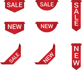 Tags set. Vector badges and labels. Stickers for New Arrival shop product tags.