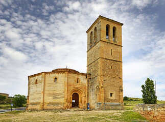 Church Iglesia de la Vera Cruz of Segovia, Spain - UNESCO World Heritage Site. - obrazy, fototapety, plakaty